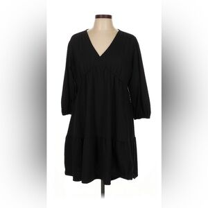 LOFT Black Popover Empire Waist Dress